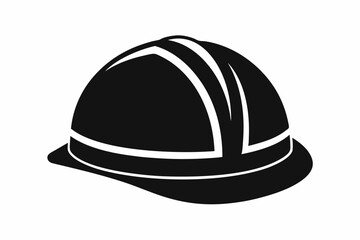 hard hat line art silhouette vector illustration