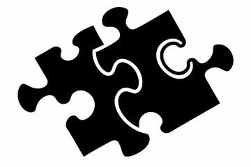 jigsaw line art silhouette vector illustration