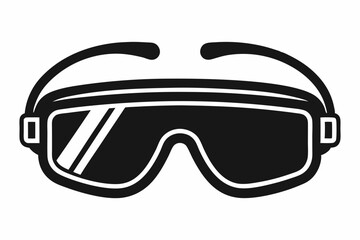 safety glasses line art silhouette vector illustration