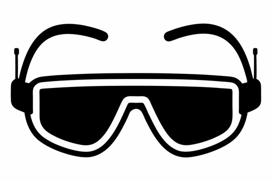black goggles with antenna, simple design clip art preview