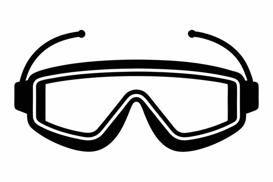 black safety goggles on white background clip art preview