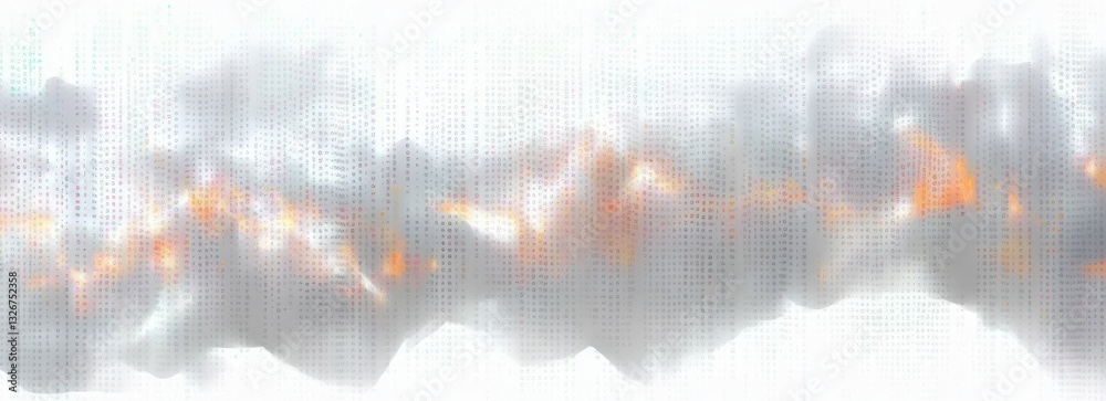 Aufkleber abstract art with numbers and patterns on white background, minimalist design with pastel accents