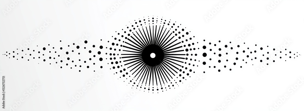 Aufkleber Abstract Geometric Design with Radiating Circular Dot Patterns in Modern Minimalist Style