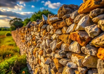 Dry Stone Wall Detail, Salento Countryside, Puglia, Italy - Architectural Texture
