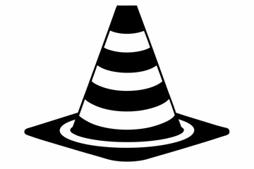traffic cone line art silhouette vector illustration