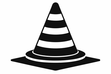 traffic cone line art silhouette vector illustration