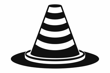 traffic cone line art silhouette vector illustration