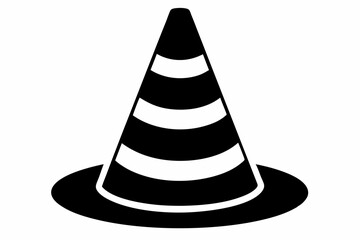 traffic cone line art silhouette vector illustration