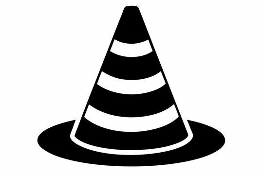black and white traffic cone clip art preview