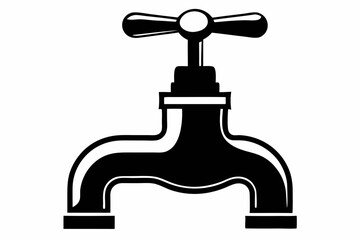 water tap line art silhouette vector illustration