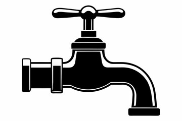 water tap line art silhouette vector illustration