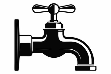 water tap line art silhouette vector illustration
