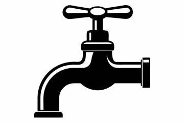 water tap line art silhouette vector illustration