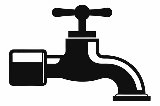 recommend clip art: water tap line art silhouette vector illustration