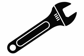 Obraz premium wrench line art silhouette vector illustration