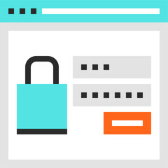 account login flat line web icon concept