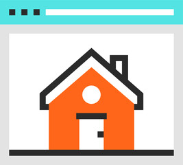 home page flat line web icon concept