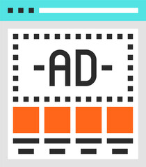 banners flat line web icon concept