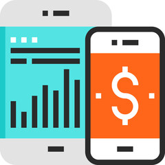 distance control flat line web icon concept