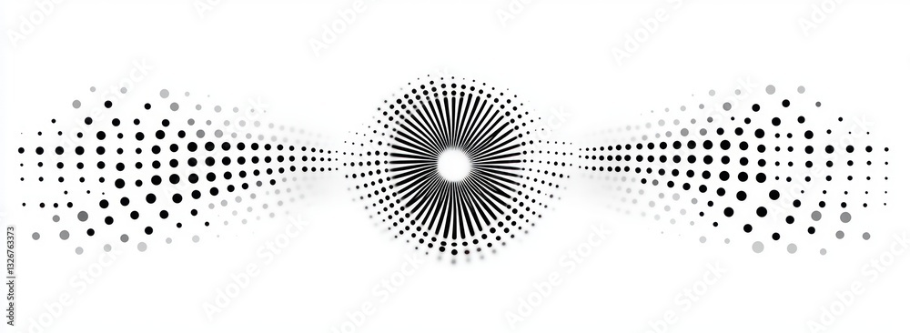 Aufkleber Abstract Circular Dot Patterns in Modern Minimalist Style