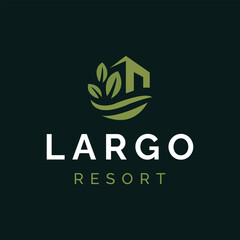 Eco-Inspired Logo Design  Minimalist Vector for Largo Resort Branding