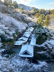 雪の清水寺の風景