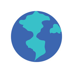 Vector image of a planet Earth icon with a white background