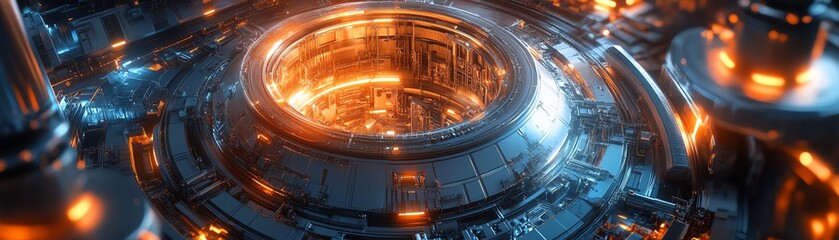 Obraz premium CO utilization process in a futuristic industrial lab