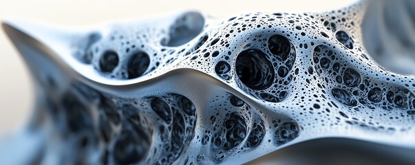 A machinegenerated digital sculpture, blending organic and mechanical elements