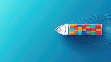 Aerial photography of container cargo ship at sea