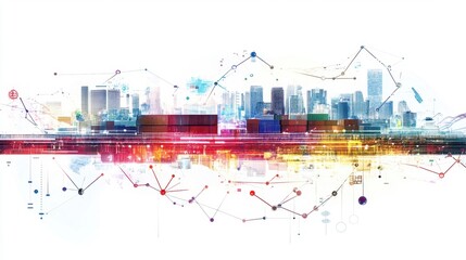 Obraz premium Futuristic Business Trade Visualization Concept