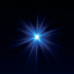 Rainbow crystal star. Crystal ray light, sun shines rainbow red yellow and blue color. Optical fire light effect. Vector lens glare leakage glare reflection effect. Sparkle shine. Sunlight