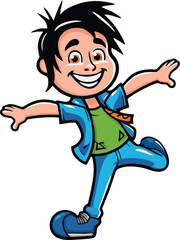 male cartoon character vector mascot illustration white background