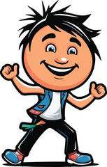 male cartoon character vector mascot illustration white background