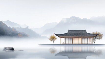 Obraz premium Chinese landscape architectural landscape