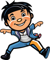 male cartoon character vector mascot illustration white background