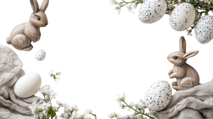 Whimsical Easter Frame: Bunnies, Eggs, and Carrots