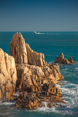 Rocky cliffs of a sea coast line in Korea