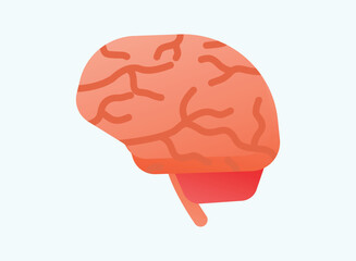 Illustration of an Human Organs Brain Gradient Icon
