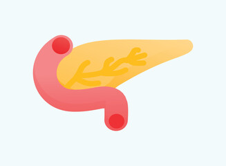 Illustration of an Human Organs Pancreas Gradient Icon