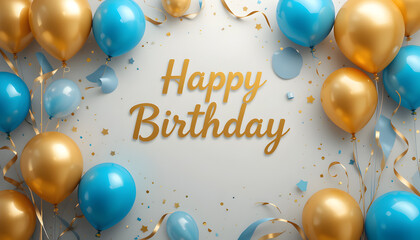 Happy Birthday! Balloons & Confetti Image