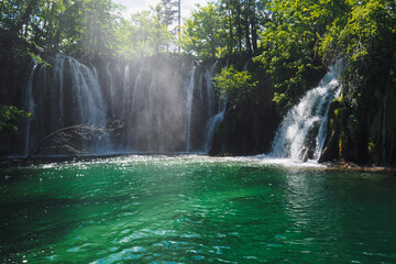 Plitvice national park in summer, Croatia 