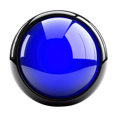 Futuristic alert button with a bright blue surface designed for high-tech applications