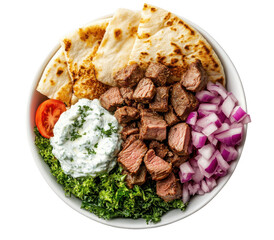 Delicious Greek Lamb Bowl with Pita Bread