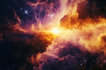 Naklejka premium nebulae with their striking lure bold hues of gases and heavenly skies aglow with luminosity serve as intriguing origins for stars and planets 