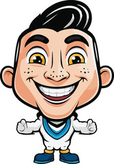 male cartoon character vector mascot illustration white background