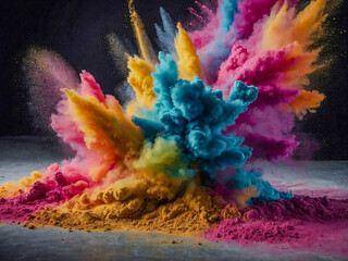 Colorful powder explosion.