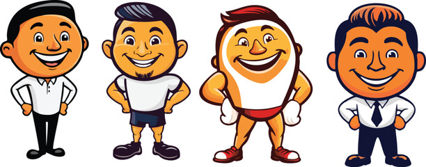 male cartoon character vector mascot illustration white background