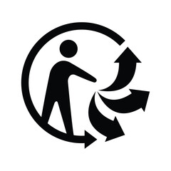 Triman recycling icon, Triman sign icon vector
