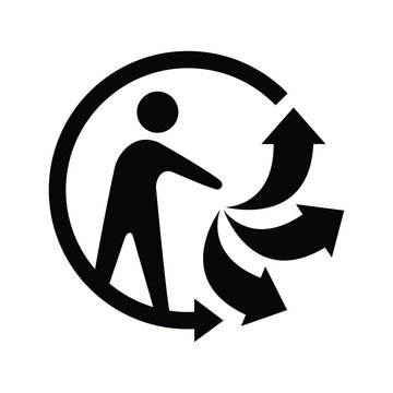 Triman recycling icon, Triman sign icon vector
